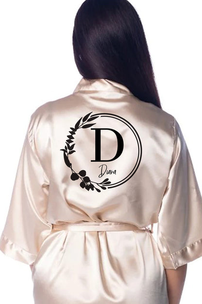 Bridal Templates - Personalized Initial Flower Style Robe