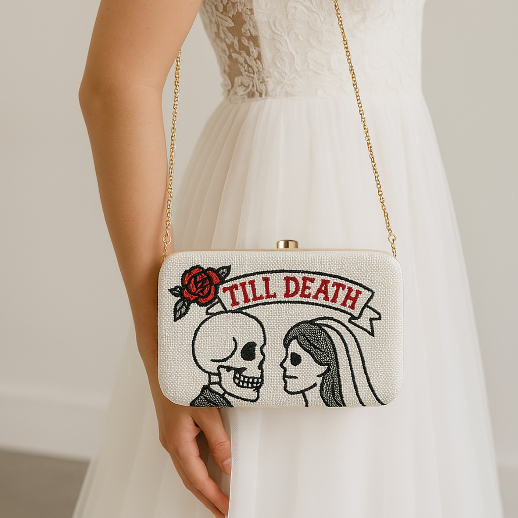 Bride and Groom Skull Purse