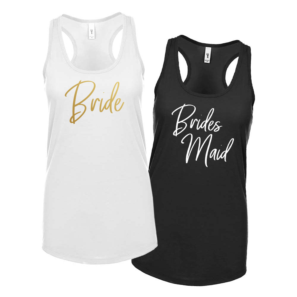 Bride, Maid of Honor, Bride Babe, Bride Tribe, Bridesmaid (Cursive)