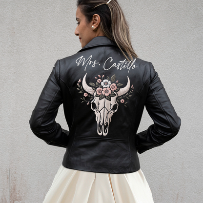 (Real Leather) Personalized Bridal Party Leather Jackets