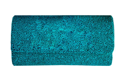 a blue bath mat with a white background