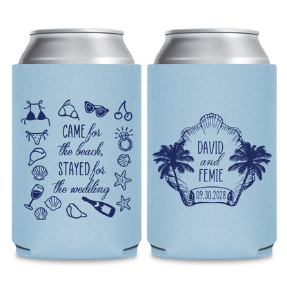 Beach and Nautical Wedding Can Cooler Favors