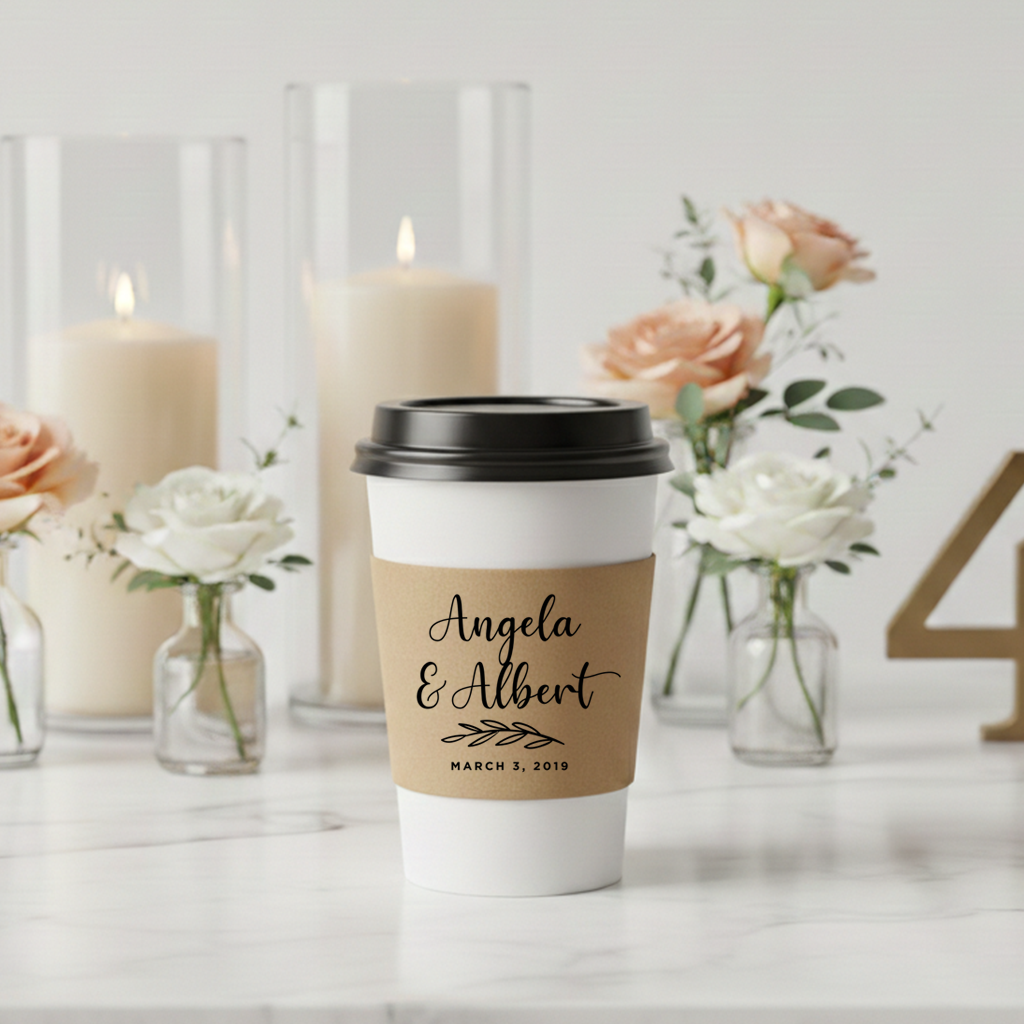Names Minimalist Coffee Cup Sleeves