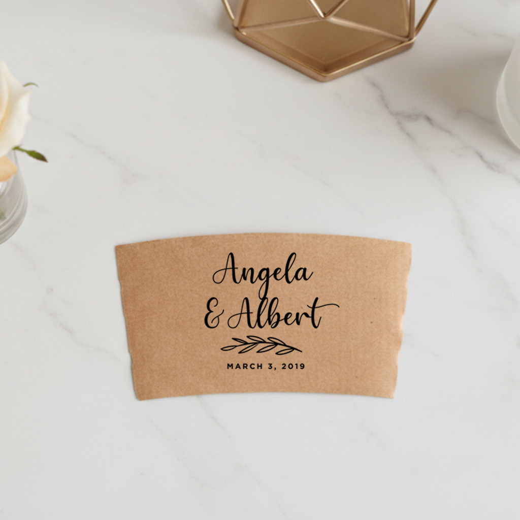 Names Minimalist Coffee Cup Sleeves