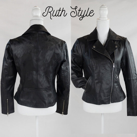 (Real Leather) Embroidered Cosmic Love Leather Jacket