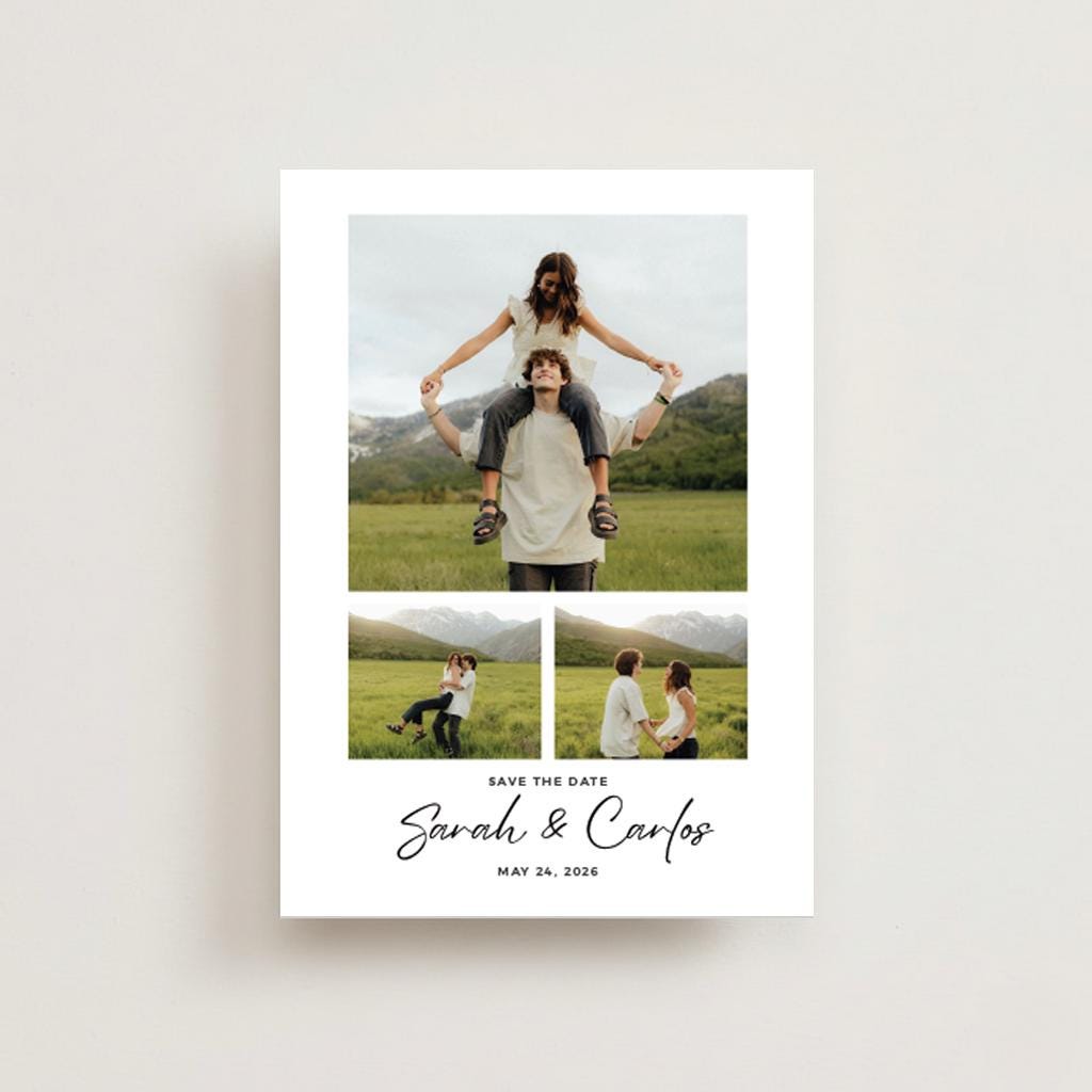 Custom Photo Announcement With Elegant Wedding Magnet