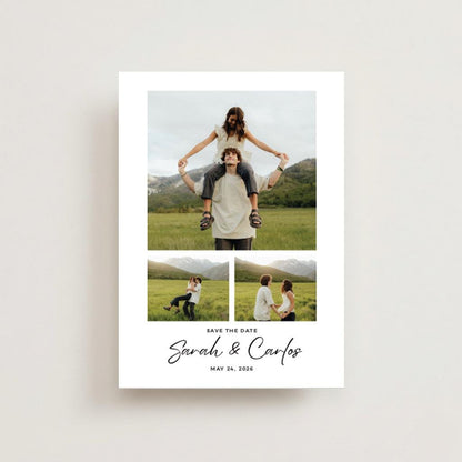 Custom Photo Announcement With Elegant Wedding Magnet