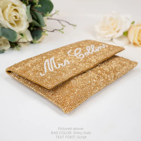 Personalized Seed Bead Clutch Purse for Brides (LHFC)