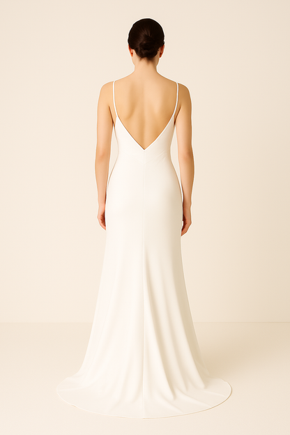 Cowl Neck Wedding Dress