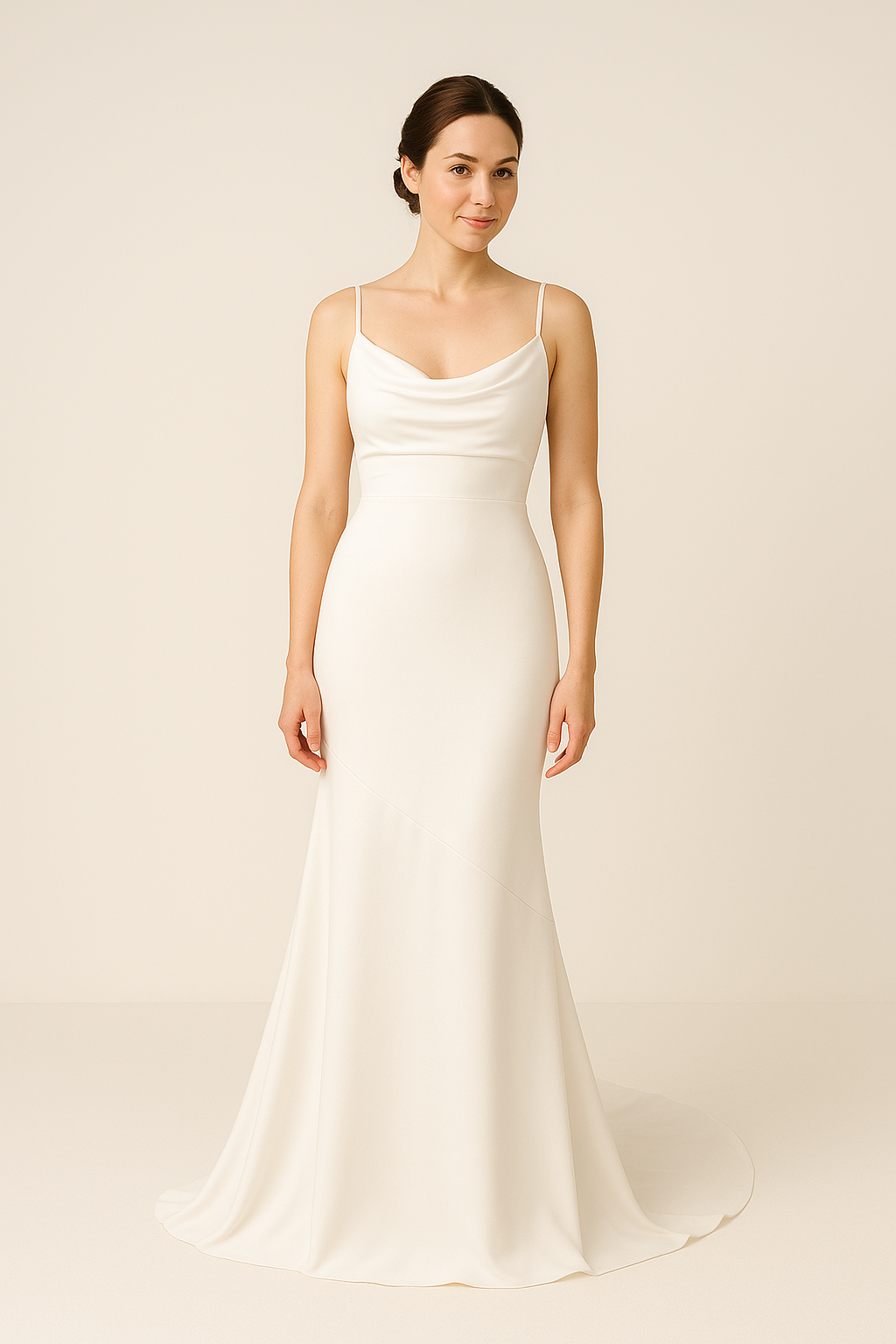 Cowl Neck Wedding Dress