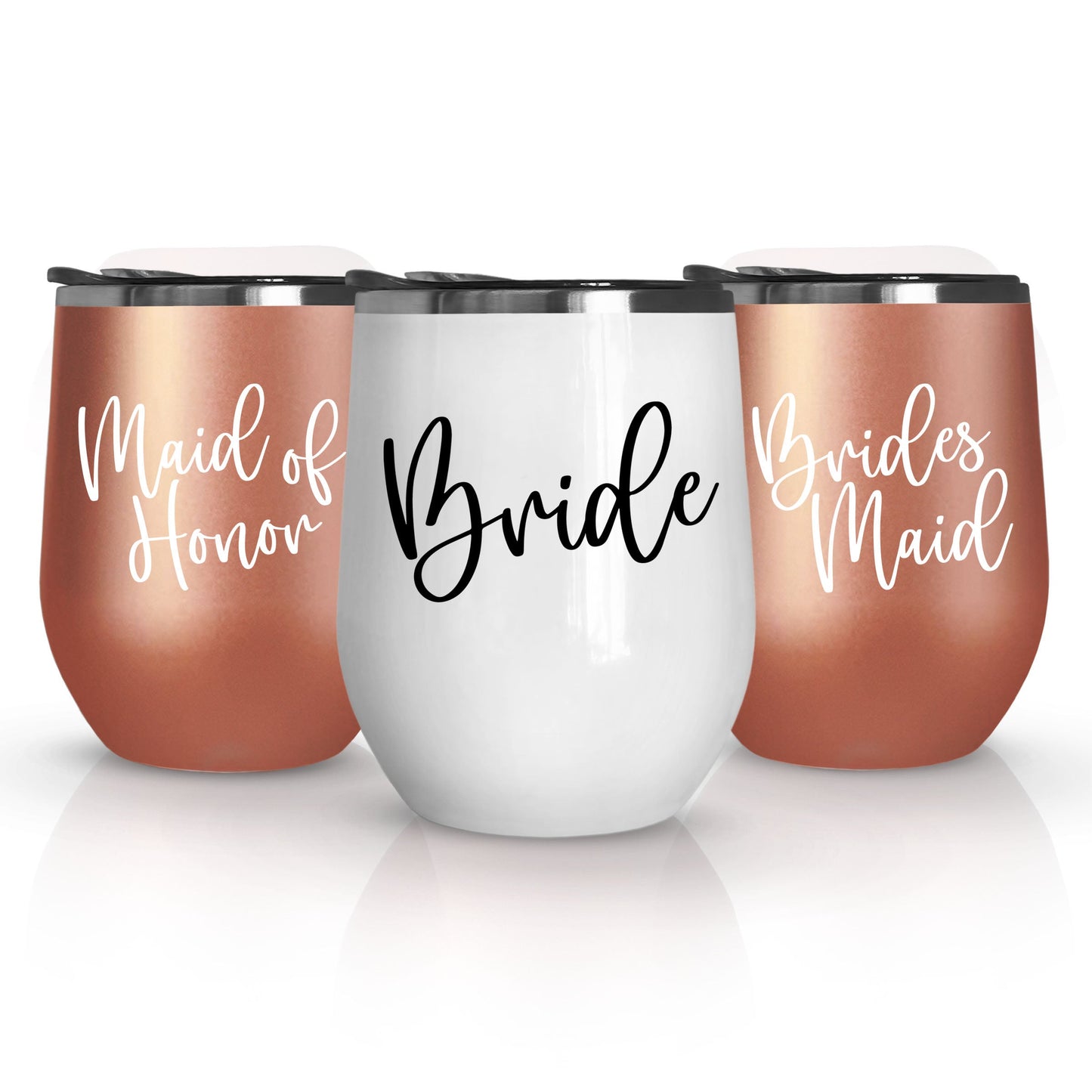 Bride, Maid of Honor, and Bridesmaid Wine Tumblers