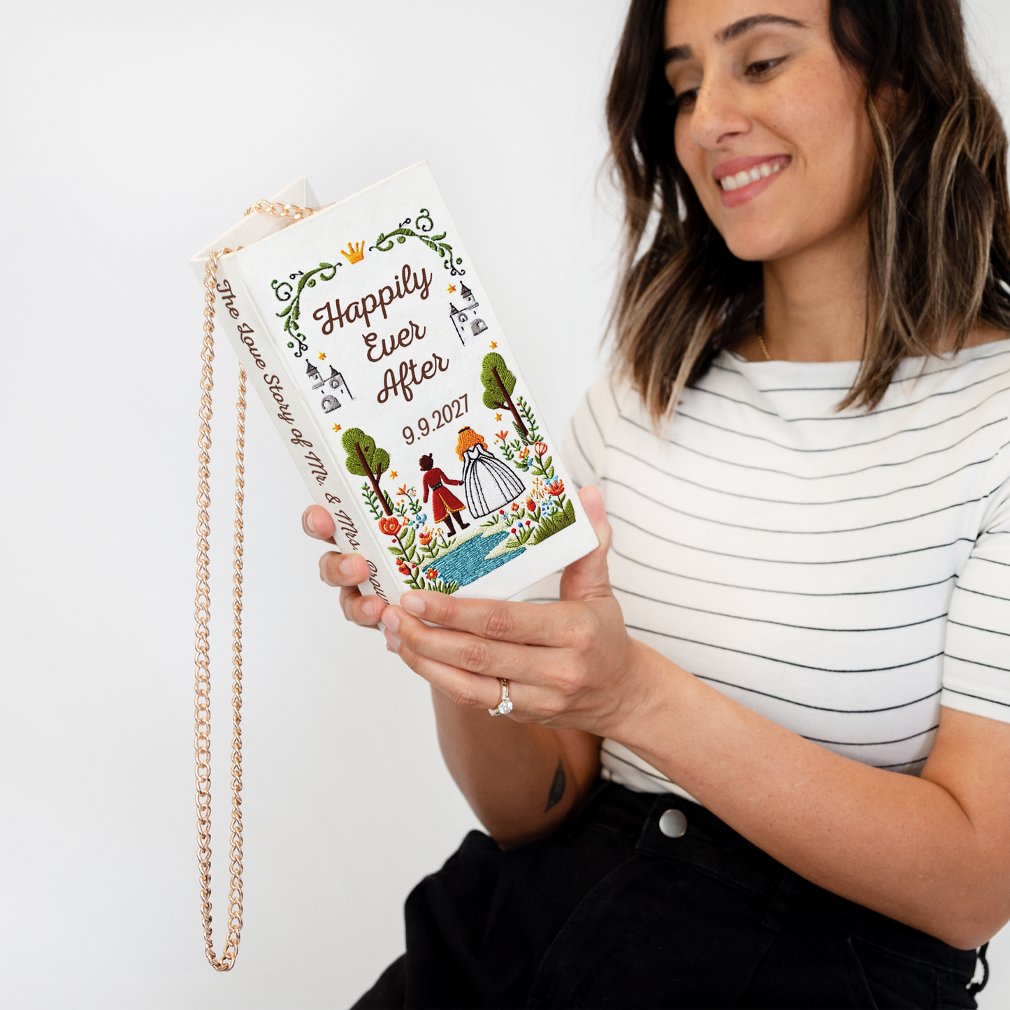 Embroidered Happily Ever After Storybook Clutch Bags