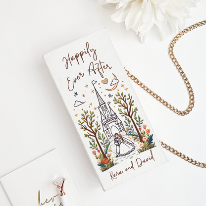 Happily Ever After Embroidered Clutch Bag