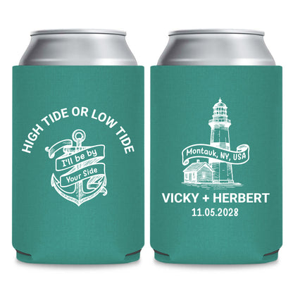 Beach and Nautical Wedding Can Cooler Favors