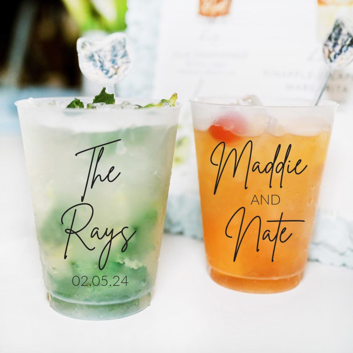 Custom Plastic Cups Wedding Favors (386)