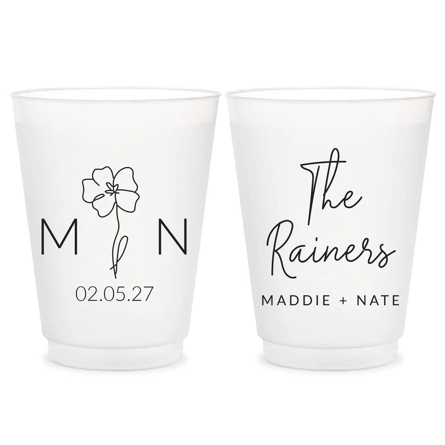 Custom Initials Wedding Frosted Cups (191)