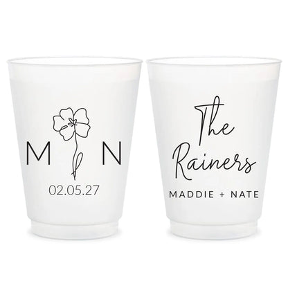 Custom Initials Wedding Frosted Cups (191)