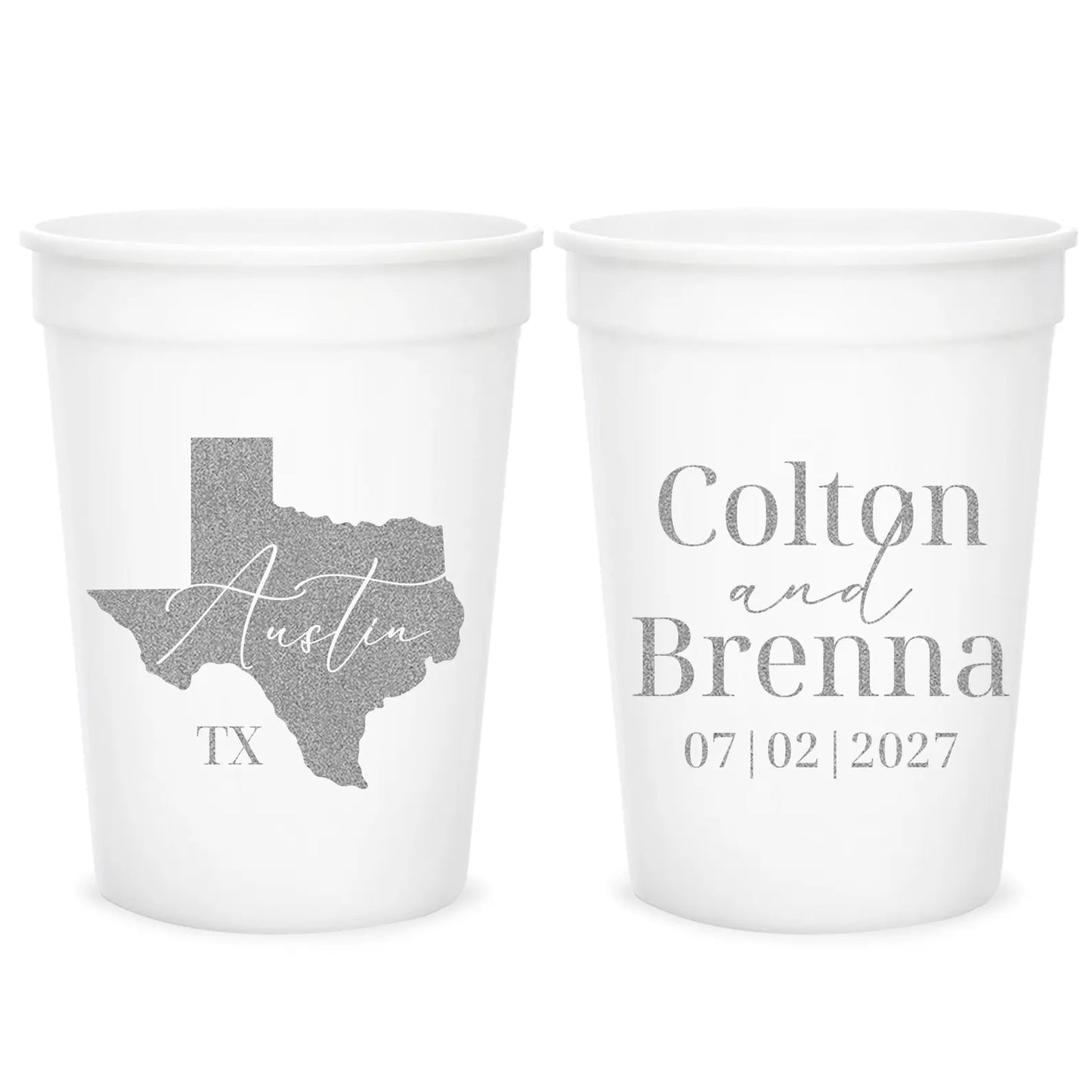 Personalized Custom State Wedding Stadium Cups (CS642)