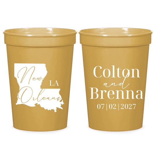 Personalized Custom State Wedding Stadium Cups (CS642)