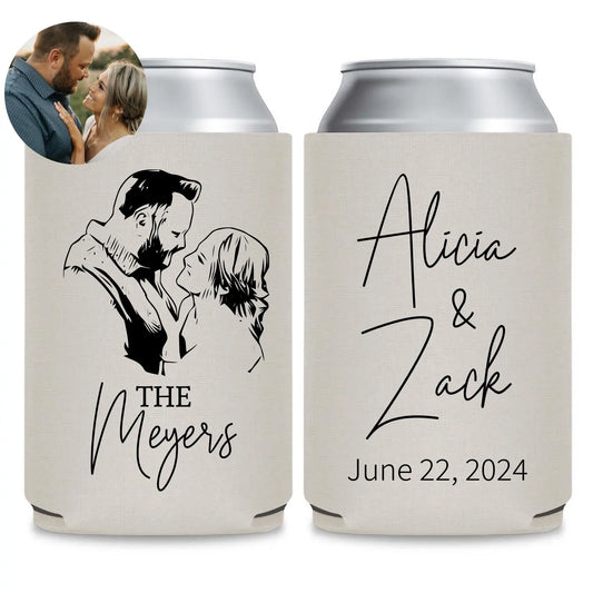 Custom Portrait Wedding Can Coolers (274)