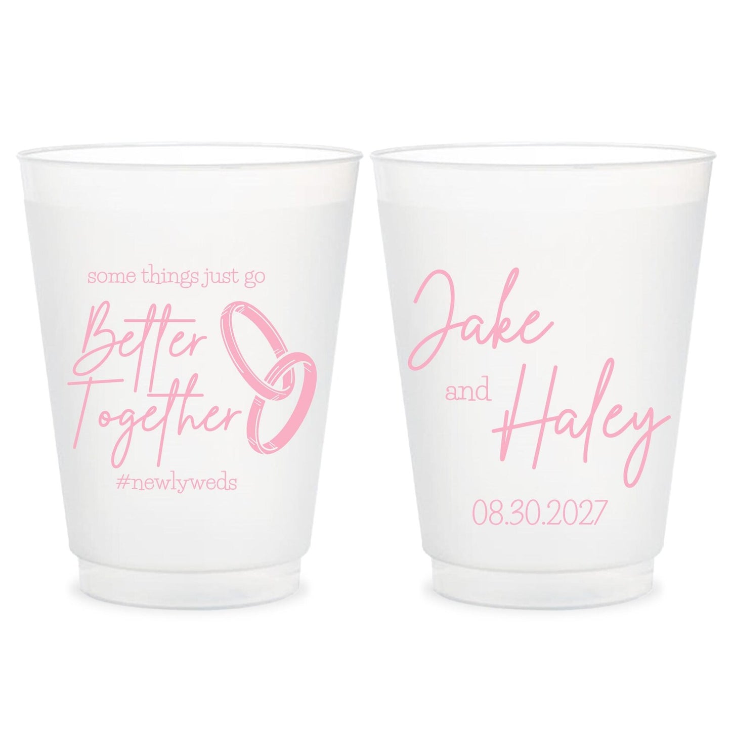 Plastic Wedding Frosted Cup (PK 424)