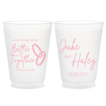 Plastic Wedding Frosted Cup (PK 424)