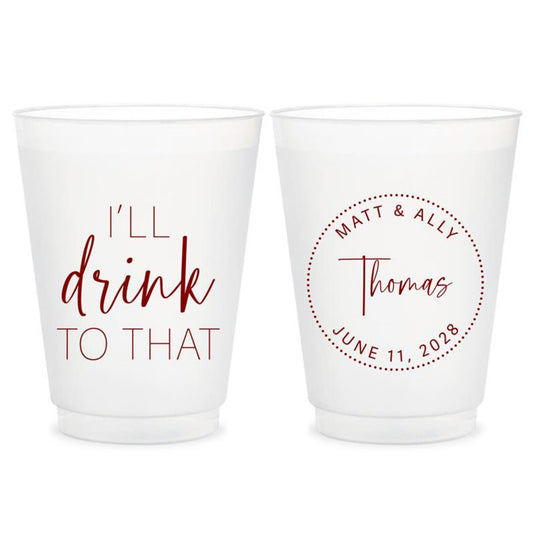 Wedding Plastic Frosted Cups (KT 313)