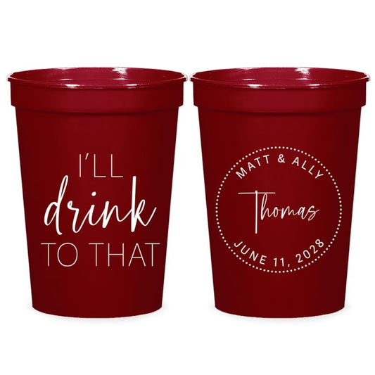 Wedding Plastic Stadium Cups (KT 313)