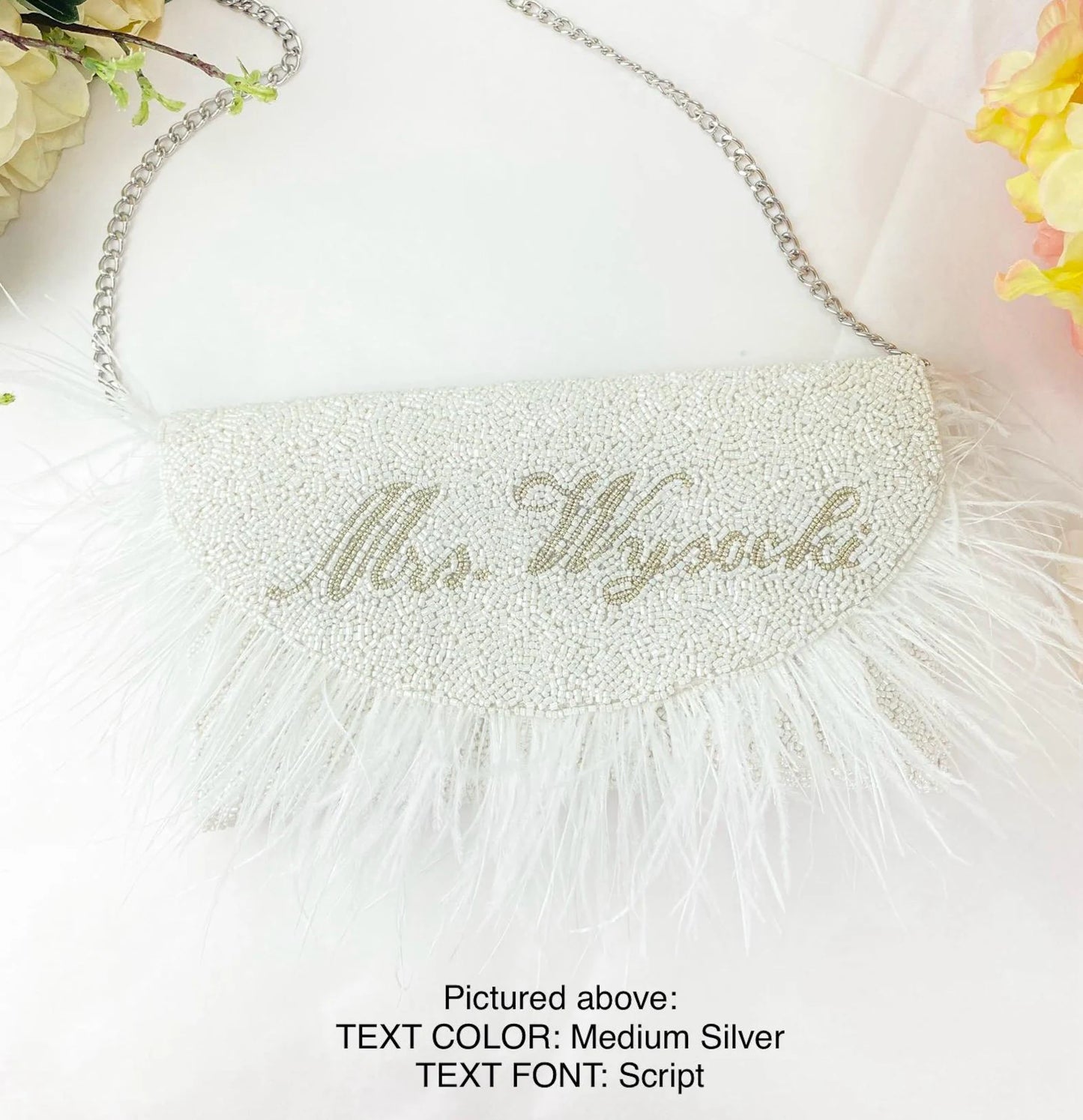 Custom Seed Bead Clutch Purse Feather Style