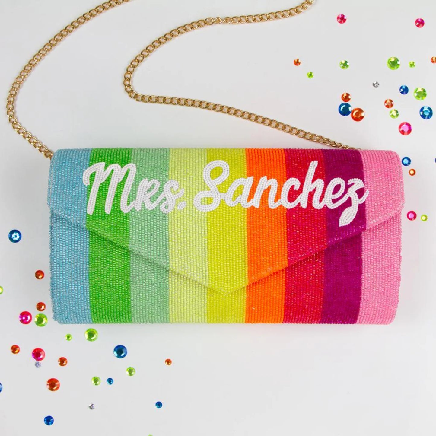 Personalized Bridal Envelop Clutch Bag
