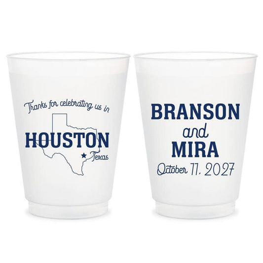 Custom State Wedding Frosted Cups (PR 200)