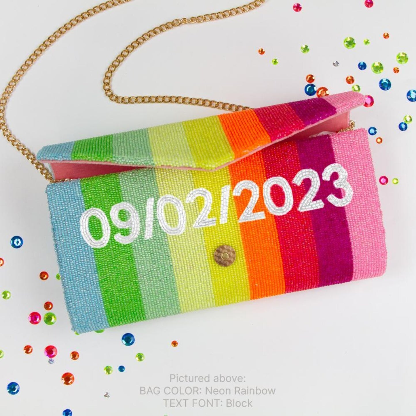 Personalized Bridal Envelop Clutch Bag