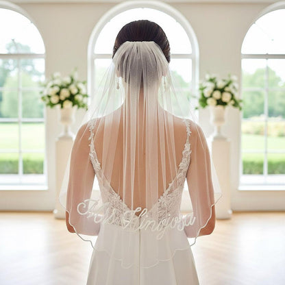Scalloped Beaded Wedding Veil