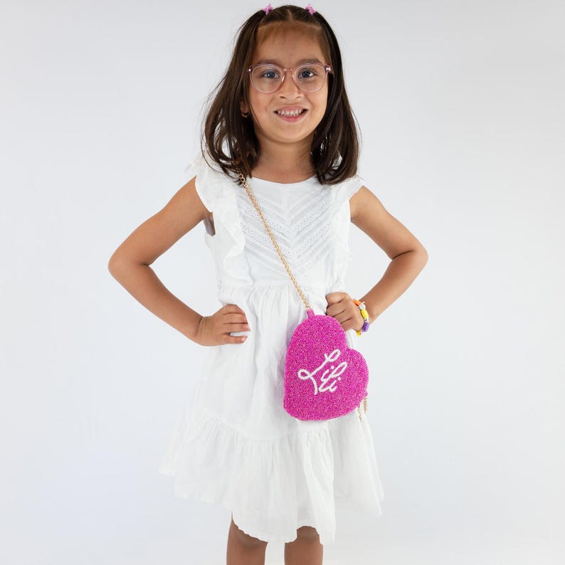 Pink Heart Kids Clutch Bag