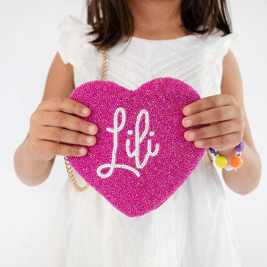 Pink Heart Kids Clutch Bag