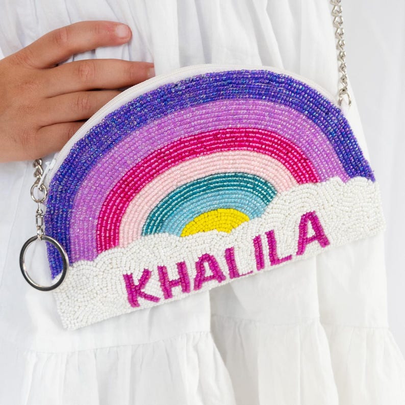 Personalized Kids Rainbow Clutch Bag