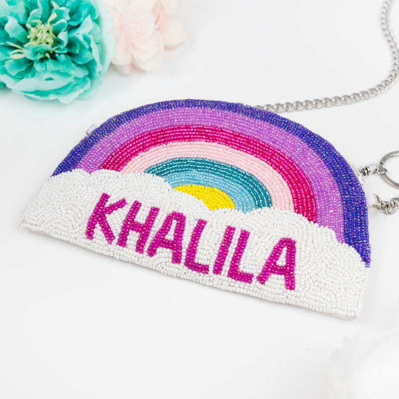 Personalized Kids Rainbow Clutch Bag