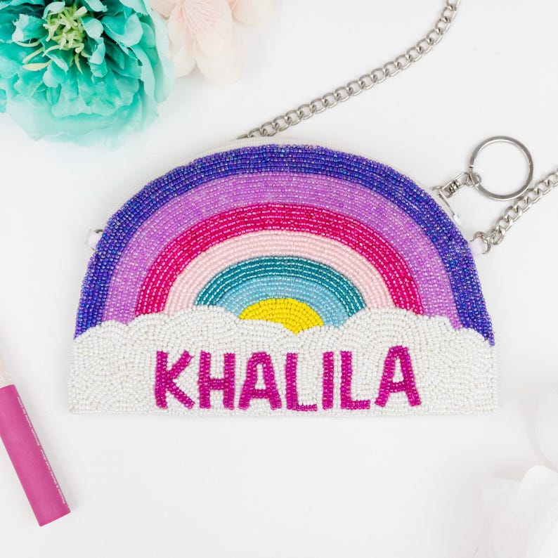 Personalized Kids Rainbow Clutch Bag