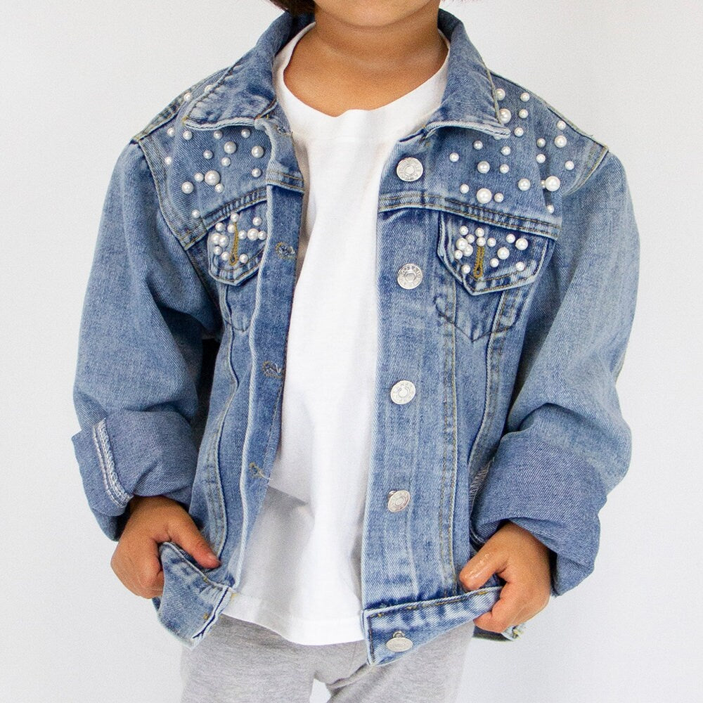 (Blue) Personalized Game Day Jean Jacket