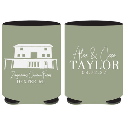 Venue Illustration Can Coolers for Wedding Favors (360)