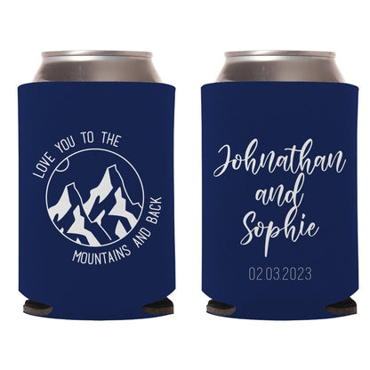 Love You To The Mountains And Back Wedding Can Coolers (PK 183)