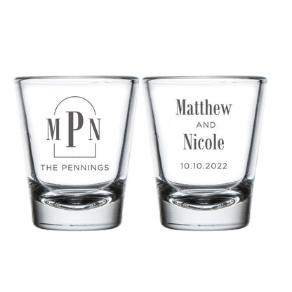 Custom Monogram Shot Glasses (PK 181)