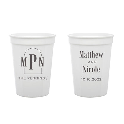 Wedding Monogram Stadium Cups (PK 181)