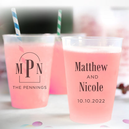 Monogram Wedding Frosted Cups (PK 181)