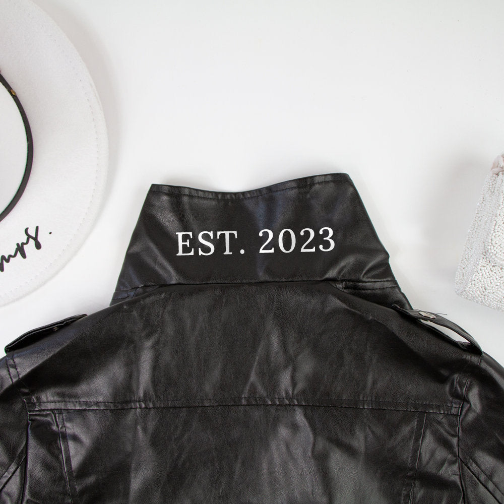 (Faux Leather) Black Leather Jacket Till Death Do Us Part