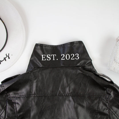 (Faux Leather) Black Leather Jacket Till Death Do Us Part