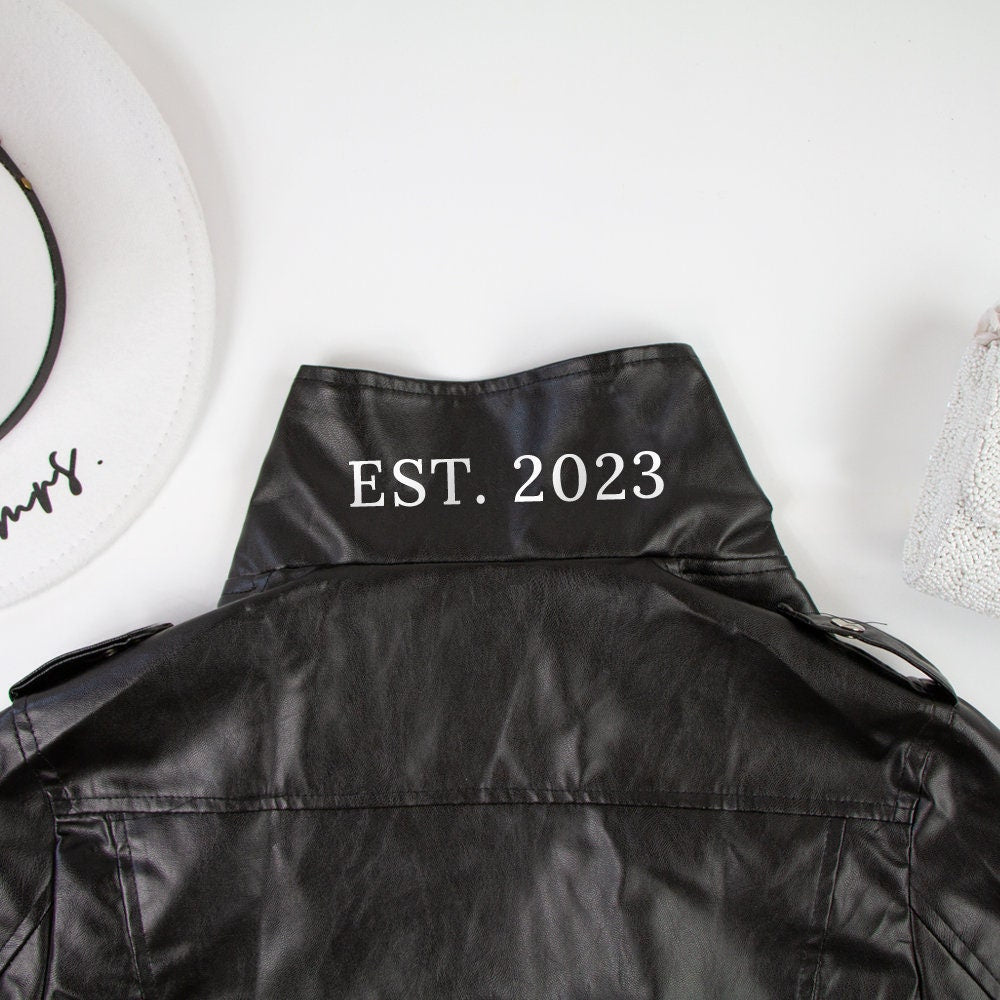 Black Skeletal Ring Finger Faux Leather Jackets 