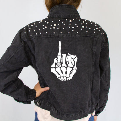 (Black Pearl) Till Death Bridal Shower Denim Jackets