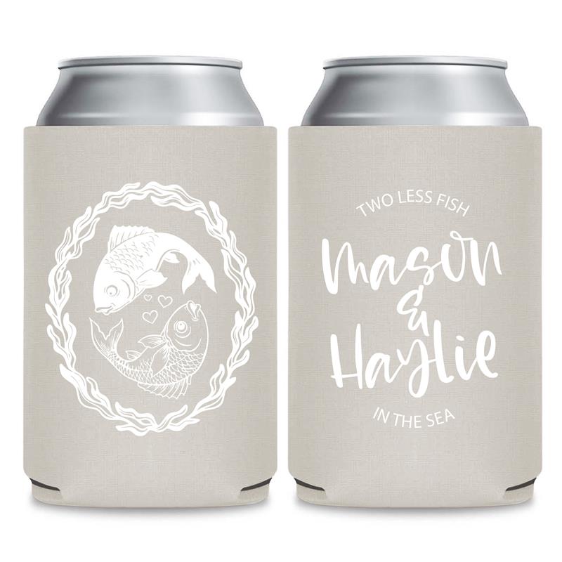 Beach and Nautical Wedding Can Cooler Favors