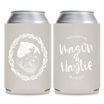 Beach and Nautical Wedding Can Cooler Favors